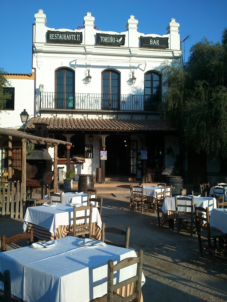 Restaurant in het zand in El Rocio