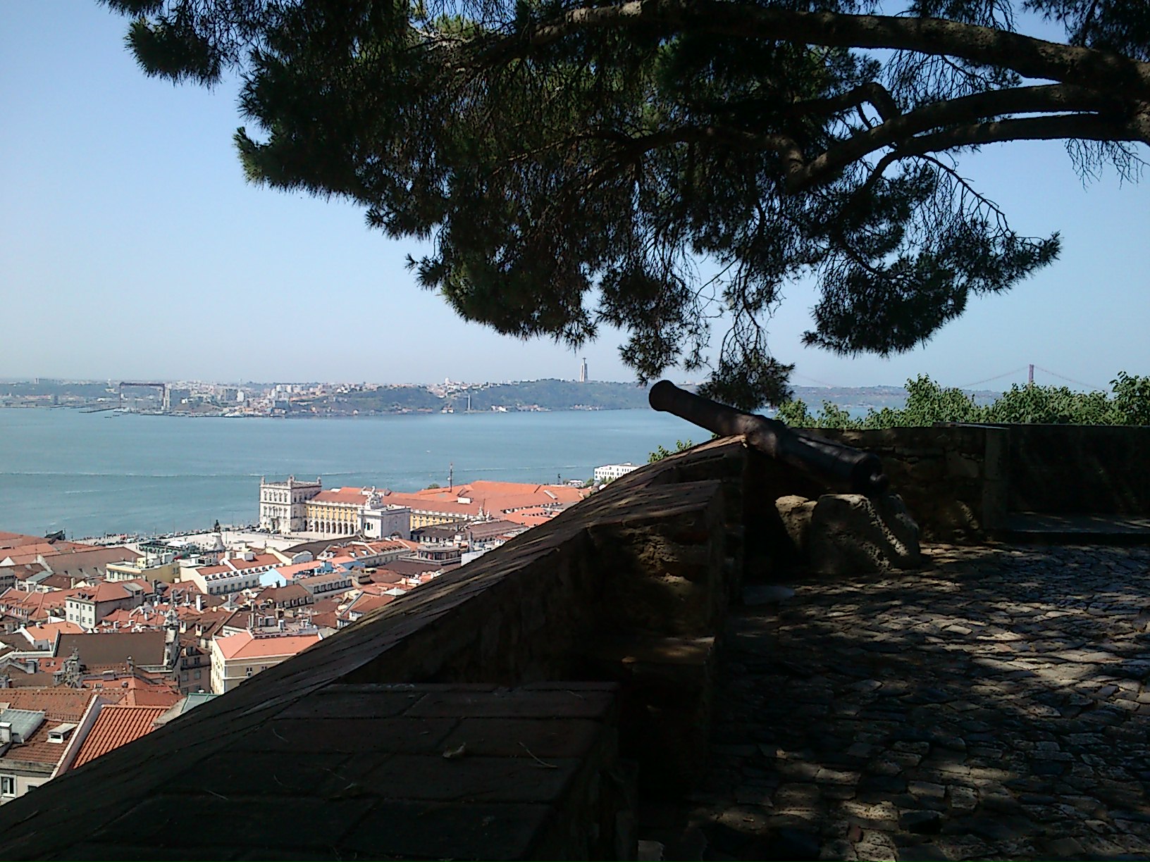 Castelo S. Jorge bij het rivier Tejo op boottocht stedentrip Lissabon highlights